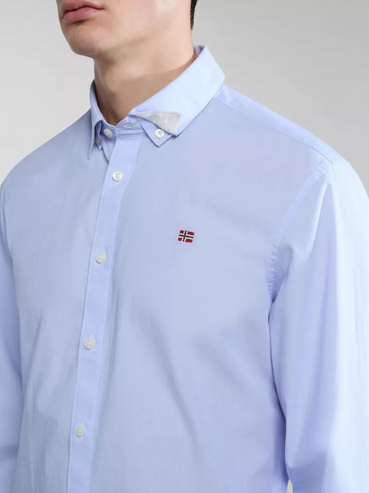 Long-sleeved Cotton Shirt Sky Blue