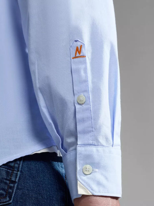 Long-sleeved Cotton Shirt Sky Blue
