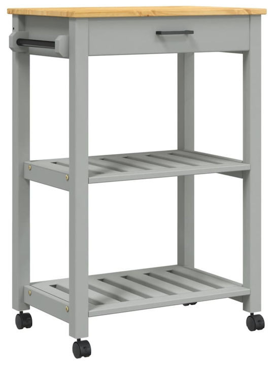 vidaXL Wooden Kitchen Rack 3 Tiers Pink 60x40x90cm