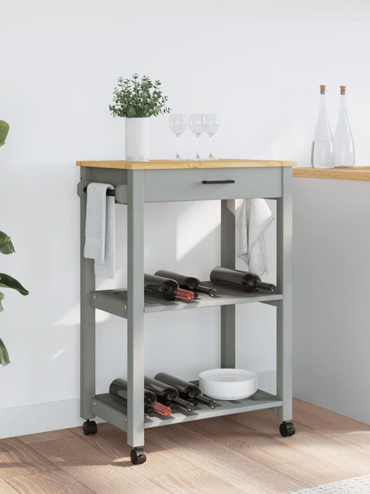 vidaXL Wooden Kitchen Rack 3 Tiers Pink 60x40x90cm