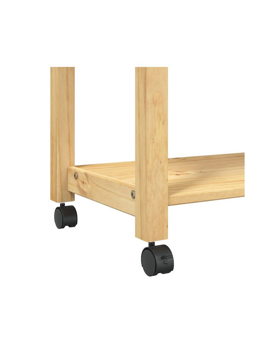 vidaXL Wooden Kitchen Rack 3 Tiers Pink 60x40x90cm
