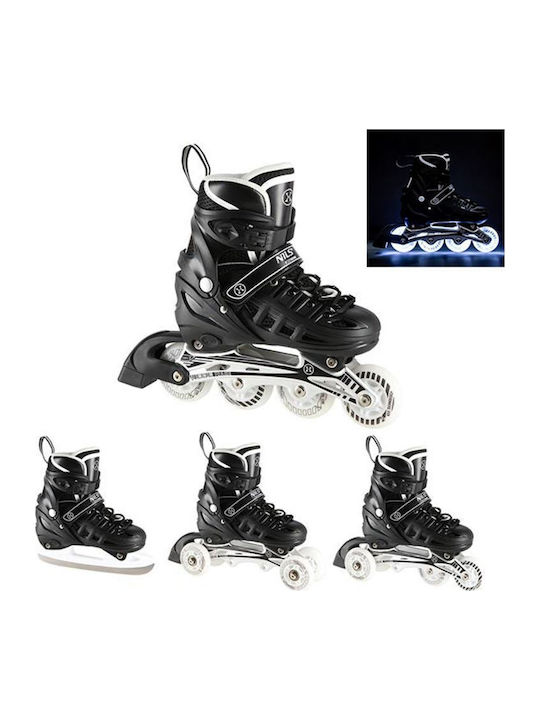 Nils Inline Αυξομειούμενα Rollers Μαύρα Ενηλίκων/Παιδικά