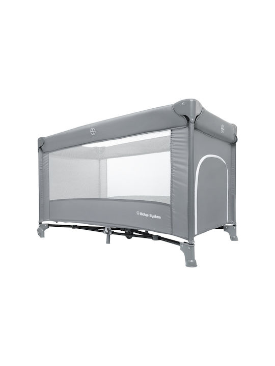 Moby System Happy Traveller Basic Laufstall mit Matratze Gray 128x68cm