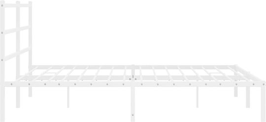 Pat King Size Metalic Alb Cu Plăci Pentru Saltea 183x213cm