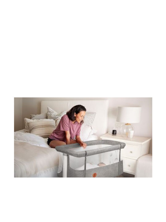 Lionelo Cradle Aurora with Mattress, Side Opening, and Wheels Beige Sand