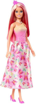 Barbie Royal with Brightly Highlighted Hair, Butterfly-Print Skirt and Accessories Păpușă pentru 3++ Ani