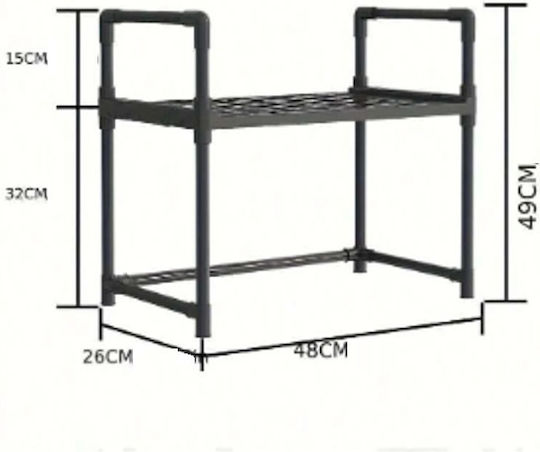 Metallische Basis Für Mikrowelle 49x26x48cm Schwarze