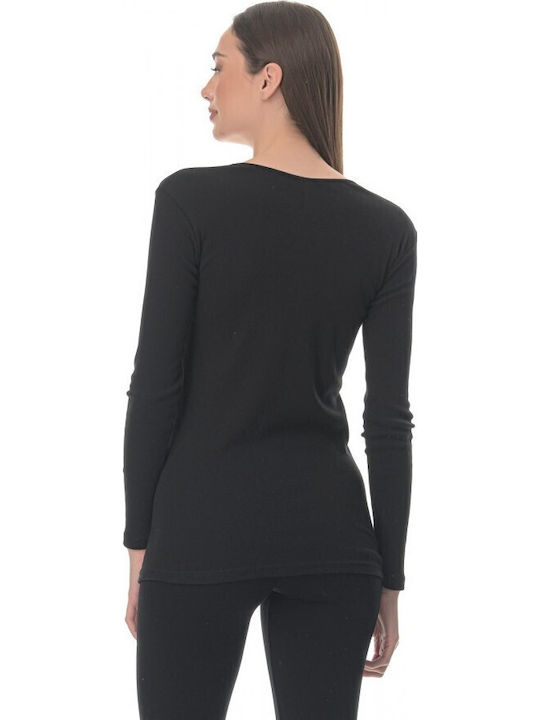 Mânecă lungă Negru Tricou pentru femei
