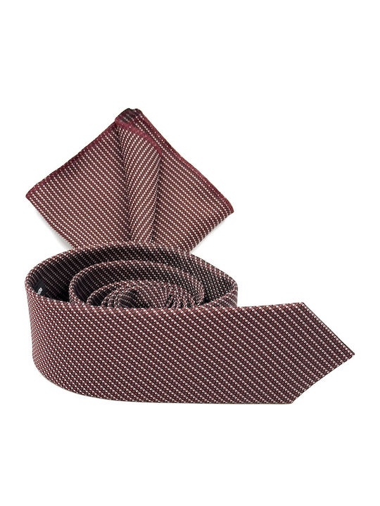 Legend Accessories Сет Мъжки Крават Отпечатани в Бордо Цвят