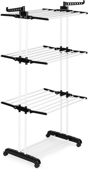 Modernhome Klappbarer Kleiderständer Boden Metallisch mit Rädern 73x50cm