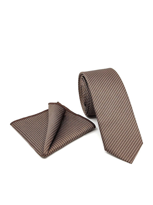 Legend Accessories Set de Cravată pentru Bărbați Tipărit în Culorea Maro