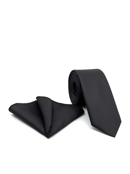 Legend Accessories Set de Cravată pentru Bărbați Monocromie în Culorea Negru