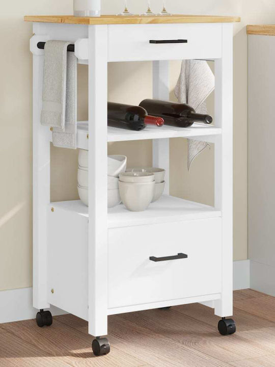 vidaXL Wooden Kitchen Rack 4 Tiers Pink 48x40x90cm