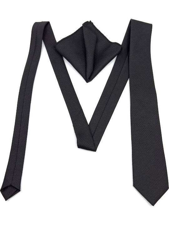 Legend Accessories Set de Cravată pentru Bărbați Monocromie în Culorea Negru