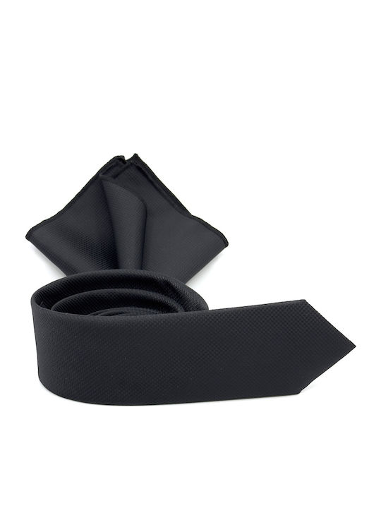 Legend Accessories Set de Cravată pentru Bărbați Monocromie în Culorea Negru
