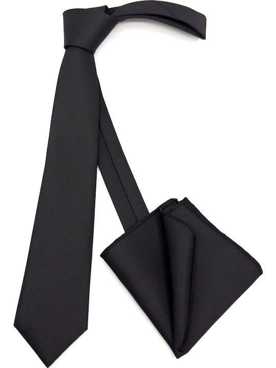 Legend Accessories Set de Cravată pentru Bărbați Monocromie în Culorea Negru