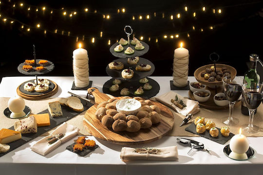 Kitchen Craft Stone Dessert Tower Stand with 3 Tiers Black 28.5x28.5x34.5cm