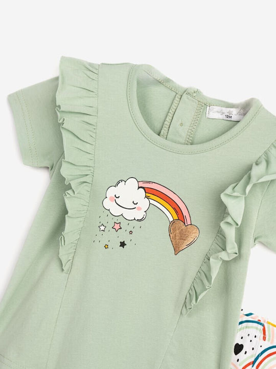Funky Kids Clothing Set with Leggings Pistachio White 2 Pieces
