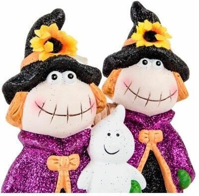 DKD Home Decor Set Figurine Decorative Din Material Ceramică 10.5x9x19cm 2 Bucăți