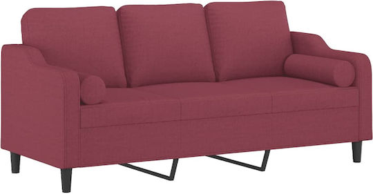 Three-Seater Couch Wine Red 198x77x80cm