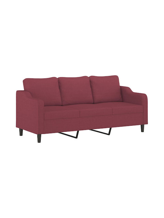 Dreisitzer Sofa Wine Red 198x77x80cm