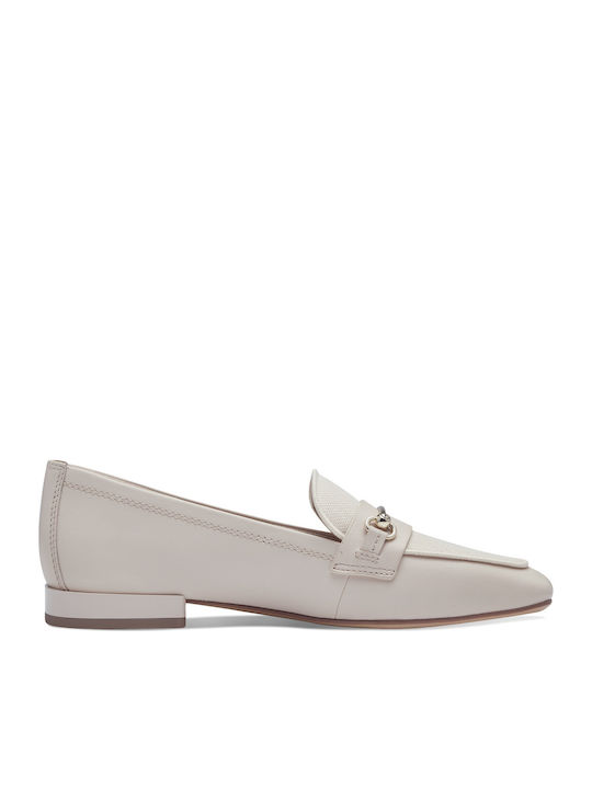Tamaris Leather Women's Moccasins in Beige Color