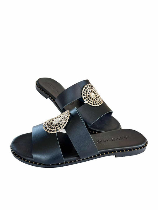 Sandale Casual Damă Din Piele Negre