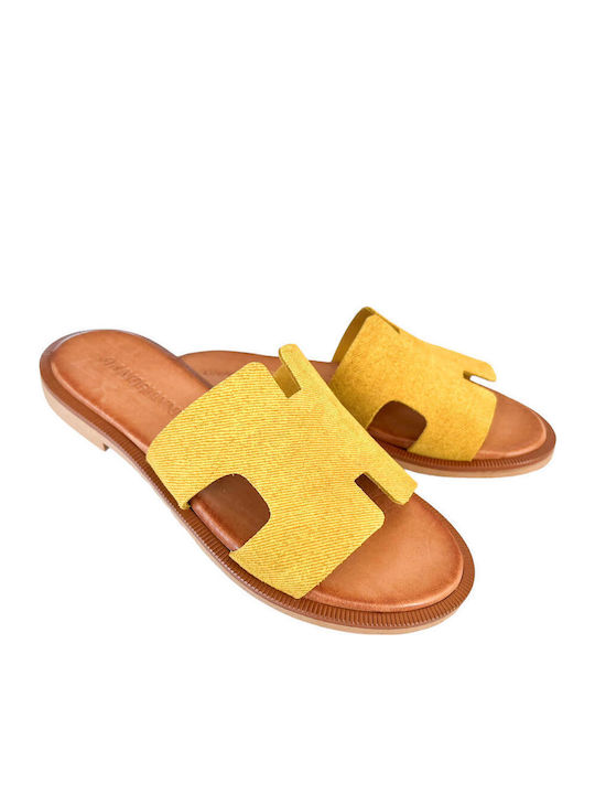 Sandale Casual Damă Din Piele Galbene