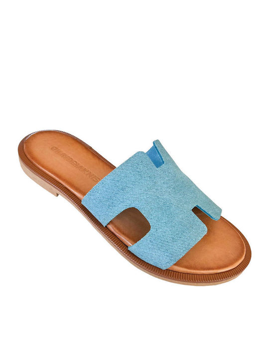 Sandale Casual Damă de Piele Albastru Deschis