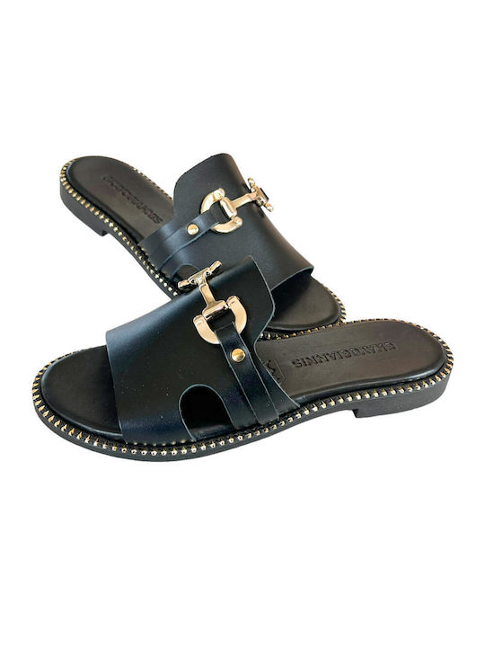 Din piele Sandale dama în Culoare Negru