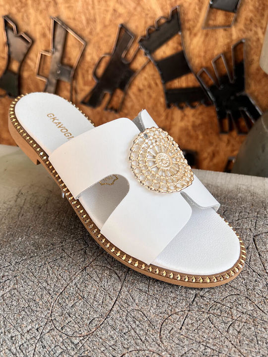 Sandale Casual Damă Din Piele Albă