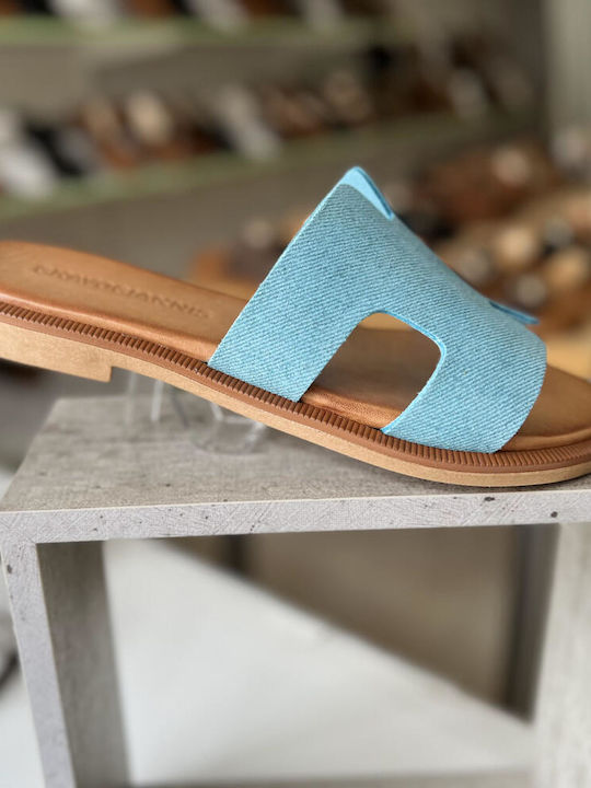 Sandale Casual Damă de Piele Albastru Deschis