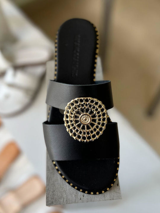 Sandale Casual Damă Din Piele Negre