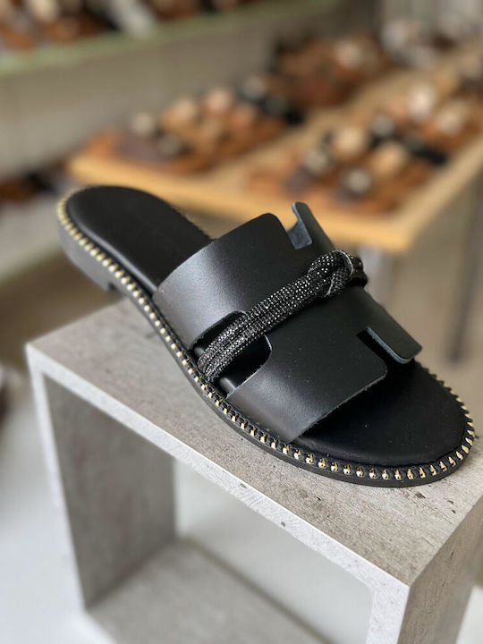 Sandale Casual Damă Din Piele Negru