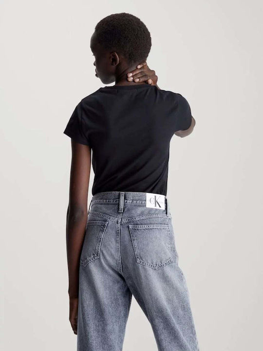 Calvin Klein Bluza de Damă din Bumbac Mâneci scurte Neagră