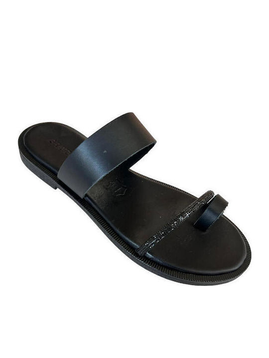 Sandale Casual Damă Din Piele Negre