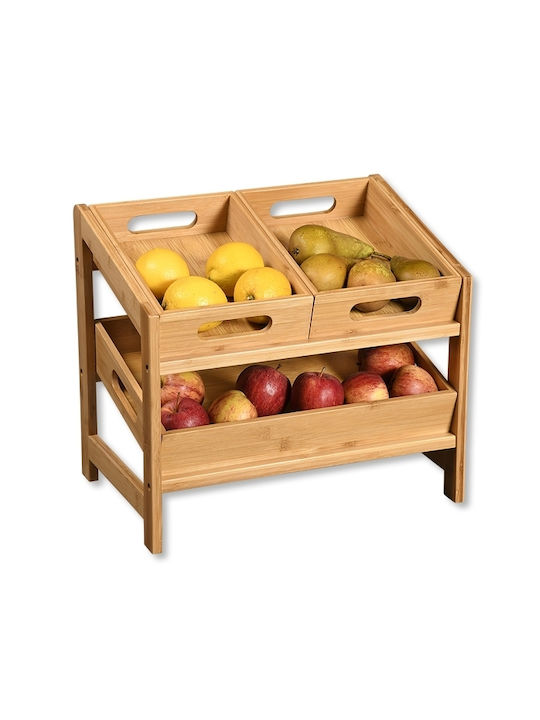 Kesper Raft De Bucătărie Din Lemn Cu 3 Locuri Maro 39.5x26x34.5cm
