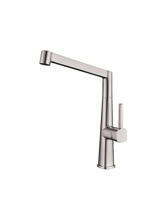 Inter Ceramic Alpaca Ένθετος Νεροχύτης Inox Μ80xΠ60cm Ασημί