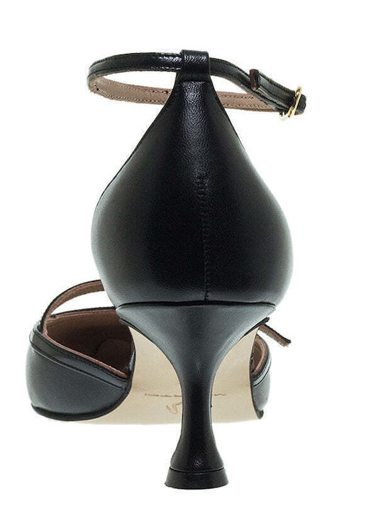 Mourtzi Leather Black Medium Heels