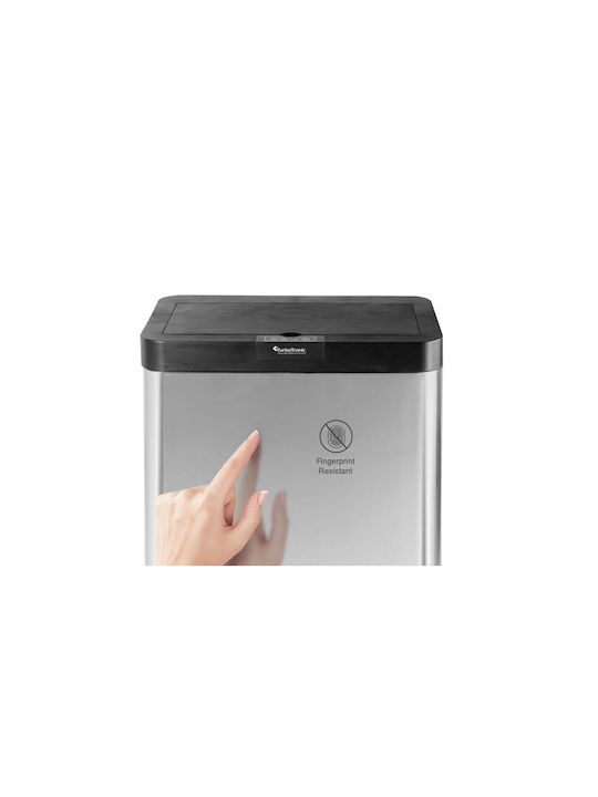 Turbotronic Waste Bin from Inox Steel with Sensor Black / Silver 60lt
