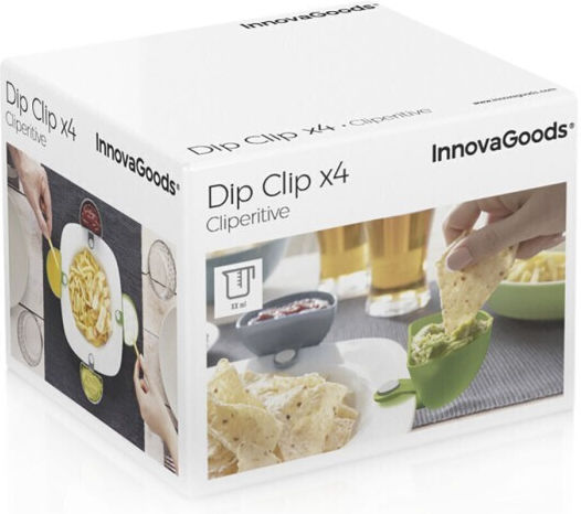 InnovaGoods Cliperitive Μπωλ Σερβιρίσματος Στρογγυλό Πλαστικό Κίτρινο με Διάμετρο 7.5εκ. 4τμχ