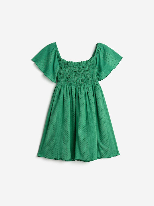 Funky Kids Dress Short Sleeve Green