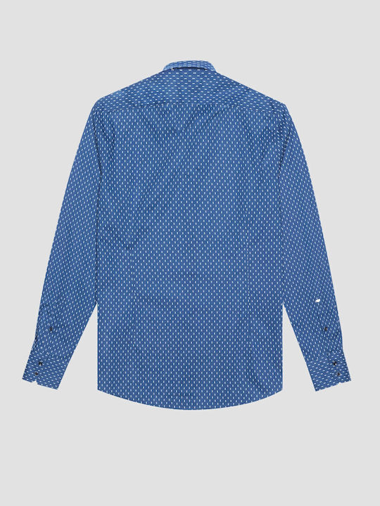 Long-sleeved Cotton Shirt Blue