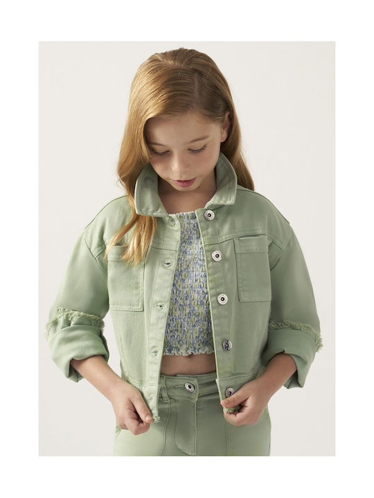 Mayoral Kids Denim Jacket Mint