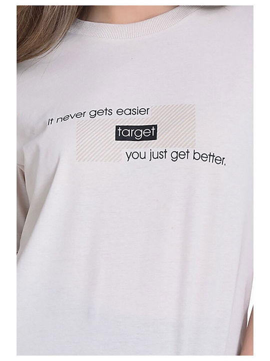 Better Women's T-shirt Polka Dot Beige