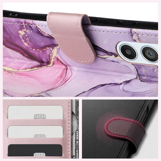 Tech-Protect Marble Brieftasche Synthetisches Leder Rosa (Samsung Galaxy A35 5G)