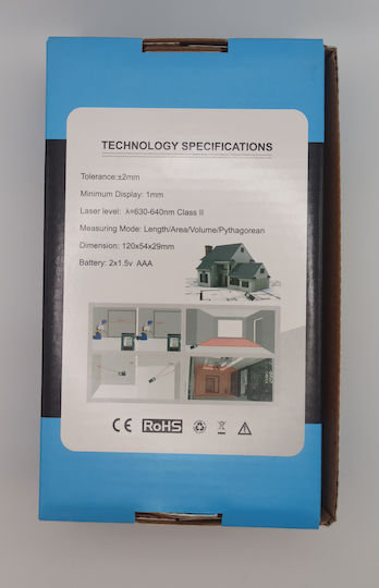 Μέτρο Laser 60825-1 με Δυνατότητα Μέτρησης 60m