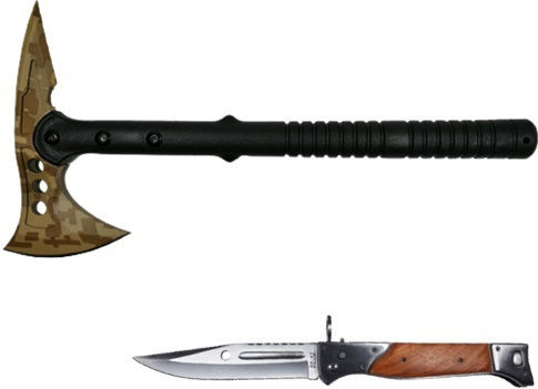Survivor Desert Camo And Knife Ak-47 Axe