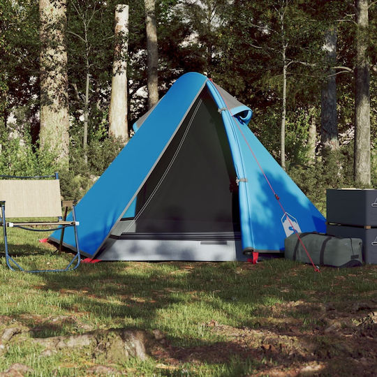 vidaXL Sommer Campingzelt Blau mit Doppeltuch für 2 Personen 267x154x112cm