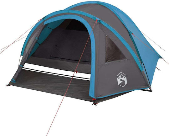 vidaXL Summer Camping Igloo Tent Blue with Double Cloth for 4 People 300x250x122cm